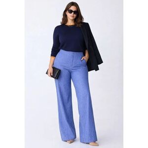 NWT CALLAS Milano Jane Wide-Leg Stretch Twill Jeans, Sz 14/16 $460 E36